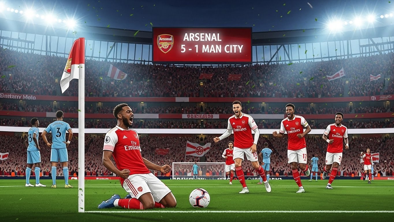 Arsenal Crushes Man City 5–1 in a Dominant Display at Emirates